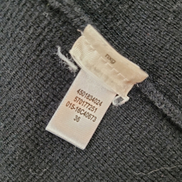 Chico's long black sleeveless sweater vest side slits faux leather trim office M - Picture 6 of 8